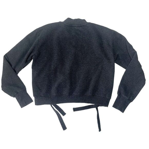 Free Generation Los Angeles Gray lace up tie high neck sweater size medium - Picture 8 of 10